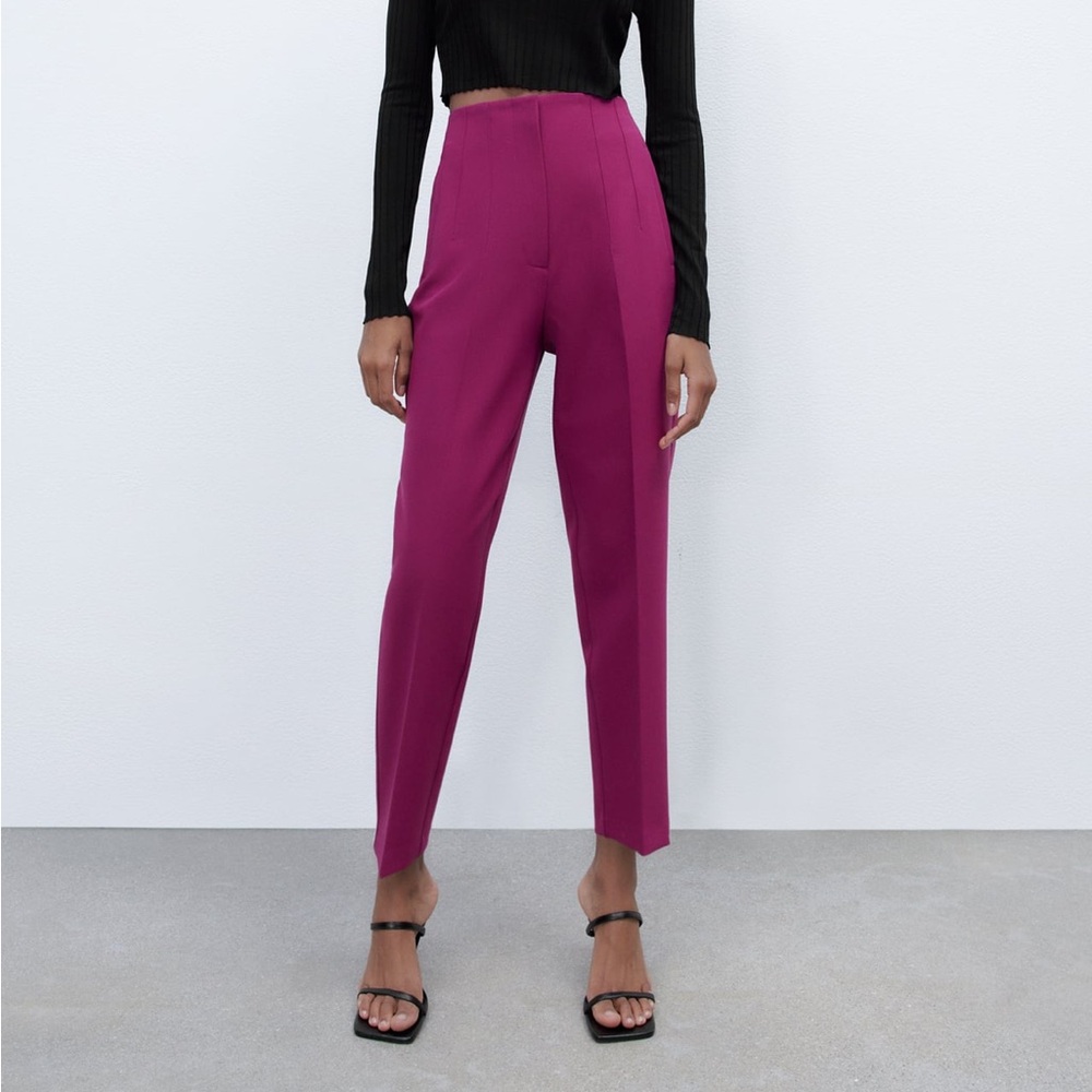 Zara high waisted pants pink and black together. Too small for me.